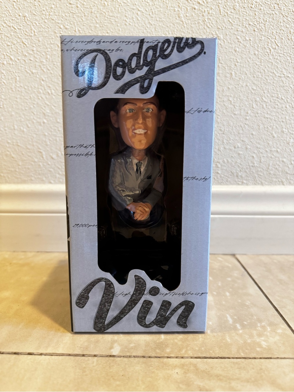 Dodgers Vin Bobblehead Figure in White Box